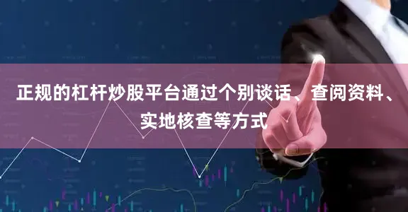 正规的杠杆炒股平台通过个别谈话、查阅资料、实地核查等方式