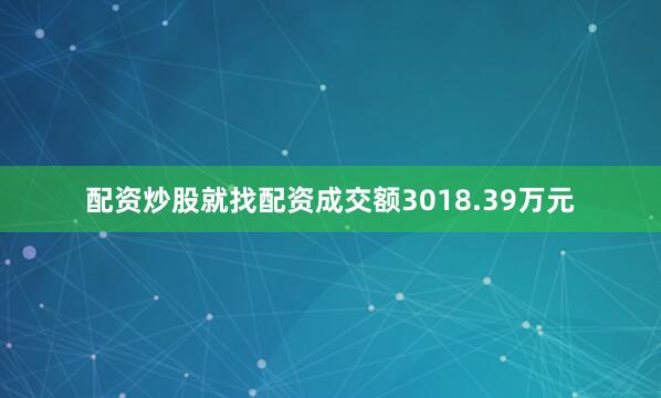 配资炒股就找配资成交额3018.39万元